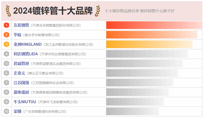 2024年镀锌钢管10大品牌终极指南：权威推荐
