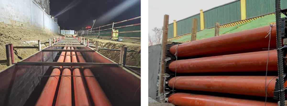 浇筑电力排管 电力排管施工工艺——混凝土包封的多层管道施工